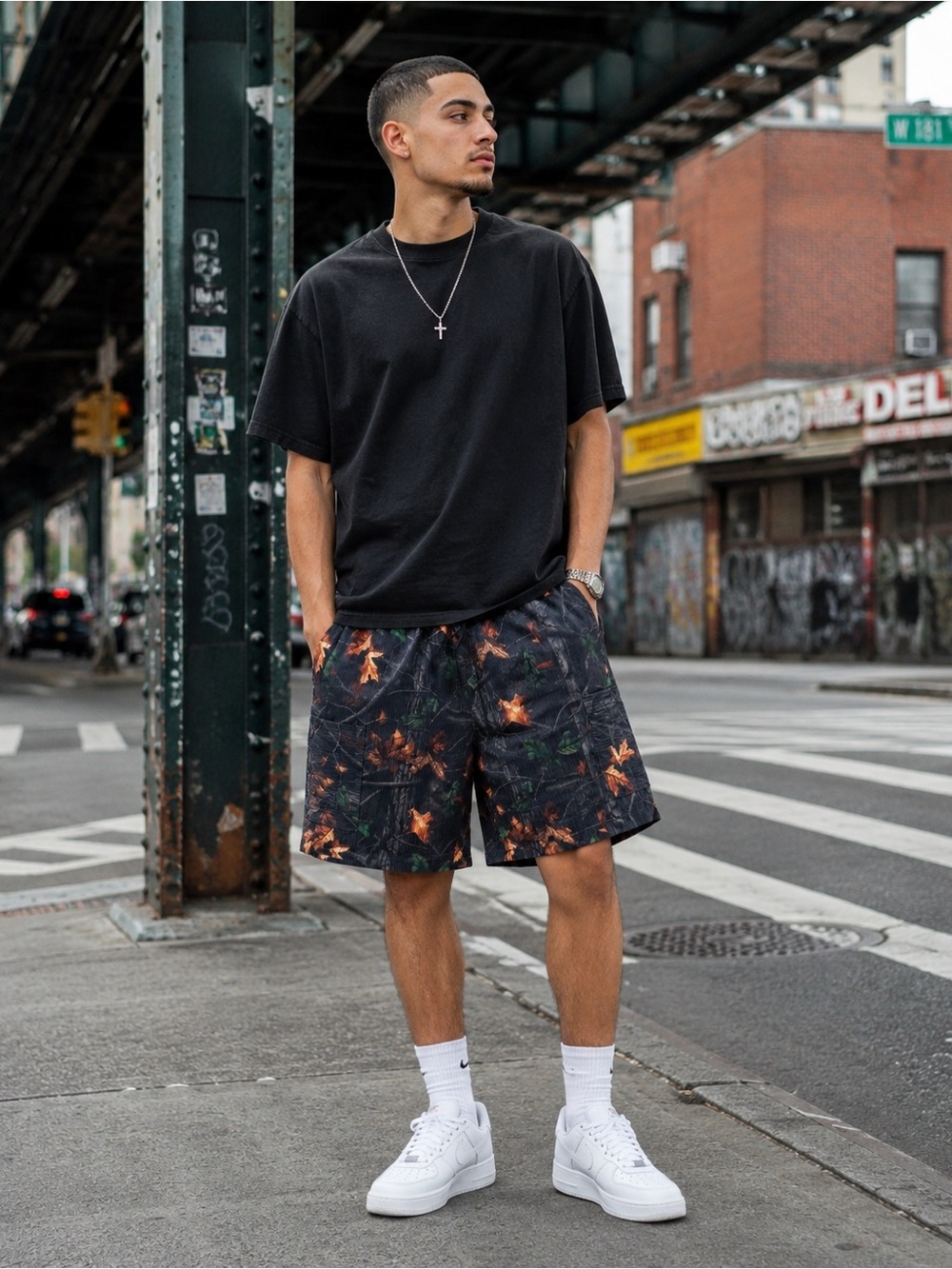 Saints Studio Men's Tree Camo Utility Drawstring Shorts